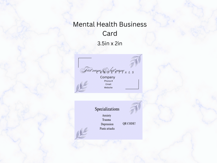 Mental Health Business Card